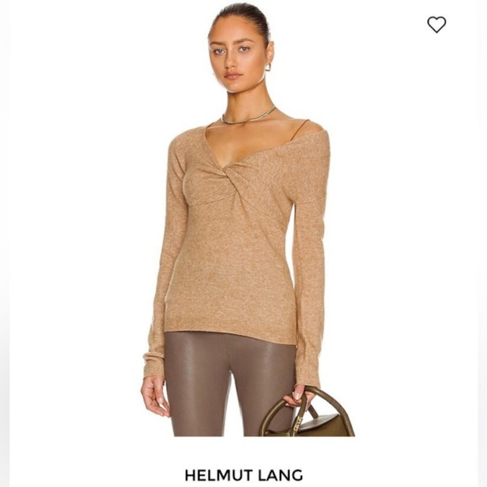 Helmut Lang Sz M Bungee Cold Shoulder Wool Blend Sweater NWT